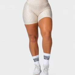 Muscle Nation Everyday Scrunch Bike Shorts - Houndstooth Print 30% EOFY SALE