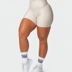 Muscle Nation Everyday Scrunch Bike Shorts - Houndstooth Print 30% EOFY SALE