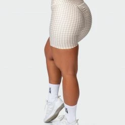 Muscle Nation Everyday Scrunch Bike Shorts - Houndstooth Print 30% EOFY SALE