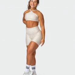 Muscle Nation Everyday Scrunch Bike Shorts - Houndstooth Print 30% EOFY SALE