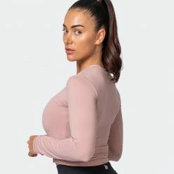 Muscle Nation Half Time Long Sleeve - Fawn Womens