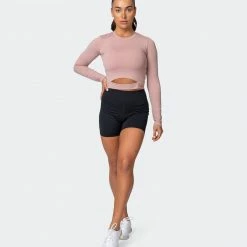 Muscle Nation Half Time Long Sleeve - Fawn Womens