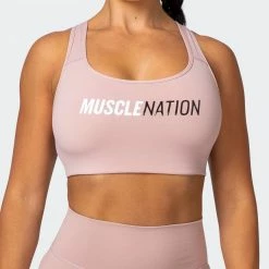 Muscle Nation Womens Strike Bra - Fawn