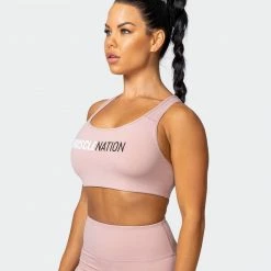 Muscle Nation Womens Strike Bra - Fawn