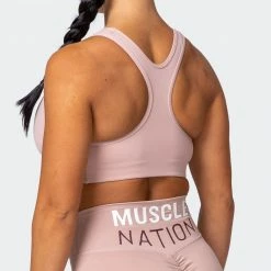 Muscle Nation Womens Strike Bra - Fawn