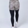 Muscle Nation Two Tone Scrunch Leggings - Yellow Leopard / Black Scrunch Bum