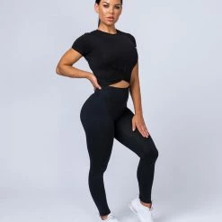 Muscle Nation Signature Full Length Scrunch Leggings - Black