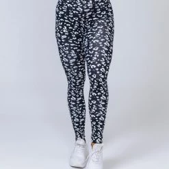Muscle Nation Signature Full Length Scrunch Leggings - Black Leopard Scrunch Bum