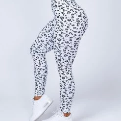 Muscle Nation Scrunch Bum Signature Full Length Scrunch Leggings - Snow Leopard