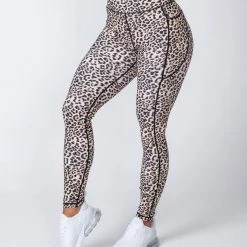 Muscle Nation Full Length Pocket Leggings - Yellow Leopard Womens
