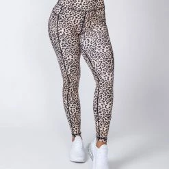 Muscle Nation Full Length Pocket Leggings - Yellow Leopard Womens