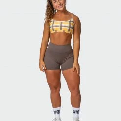 Muscle Nation Function Bra - Checked Out Print 30% EOFY SALE