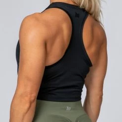 Muscle Nation Womens HBxMN Breeze Cropped Mesh Tank - Black