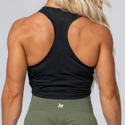 Muscle Nation Womens HBxMN Breeze Cropped Mesh Tank - Black
