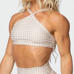 Muscle Nation Womens HBxMN Instinct Bralette - Houndstooth Print