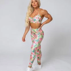 Muscle Nation Womens HBxMN Sweetheart Ankle Length Leggings - Tropical Floral