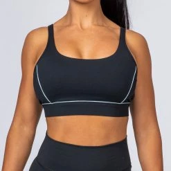 Muscle Nation HIIT Bra - Black With Blue Womens