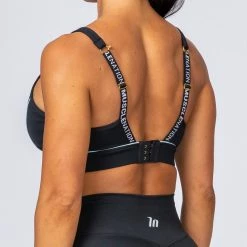 Muscle Nation HIIT Bra - Black With Blue Womens