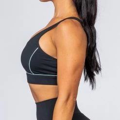 Muscle Nation HIIT Bra - Black With Blue Womens