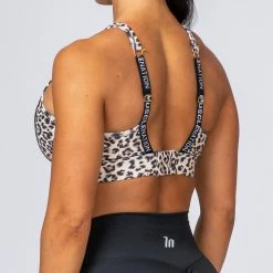 Muscle Nation Womens HIIT Bra - Yellow Leopard