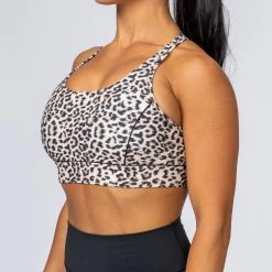 Muscle Nation Womens HIIT Bra - Yellow Leopard