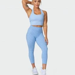 Muscle Nation Classic Rib Cropped Tank - Periwinkle Welcome To The Club