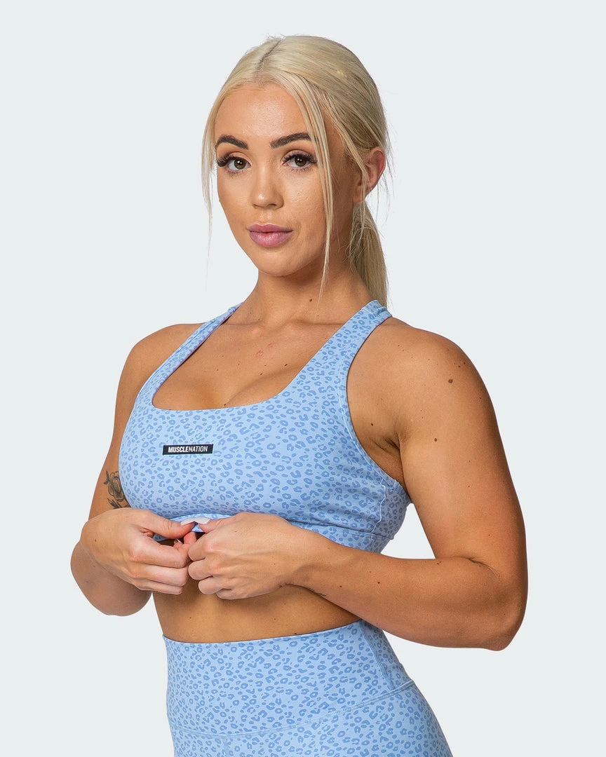 Deals 💯 Muscle Nation Flex Bra - Periwinkle Mini Cheetah Print 🎁 3 Muscle Nation Flex Bra - Periwinkle Mini Cheetah Print