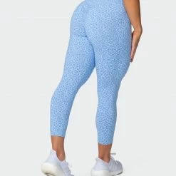 Muscle Nation Welcome To The Club Signature Scrunch 7/8 Leggings - Periwinkle Mini Cheetah Print