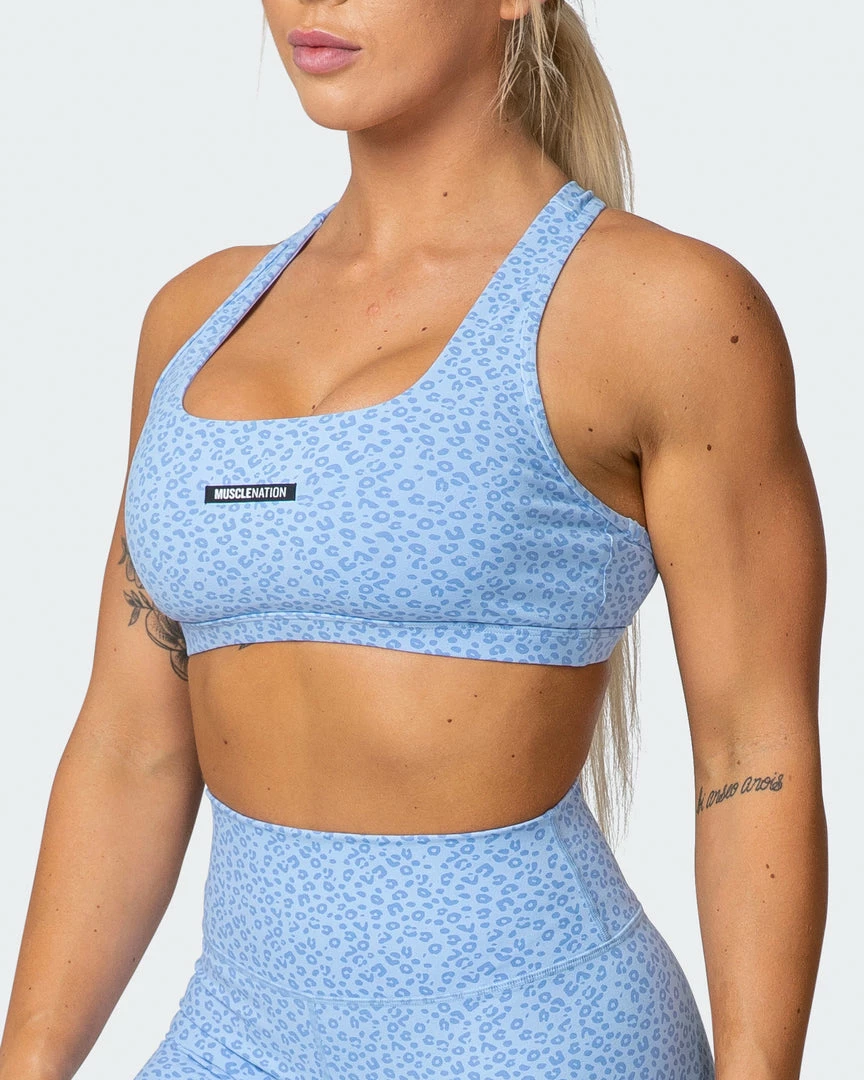 Deals 💯 Muscle Nation Flex Bra - Periwinkle Mini Cheetah Print 🎁 5 Muscle Nation Flex Bra - Periwinkle Mini Cheetah Print