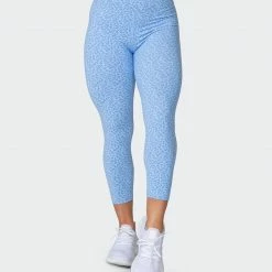 Muscle Nation Welcome To The Club Signature Scrunch 7/8 Leggings - Periwinkle Mini Cheetah Print