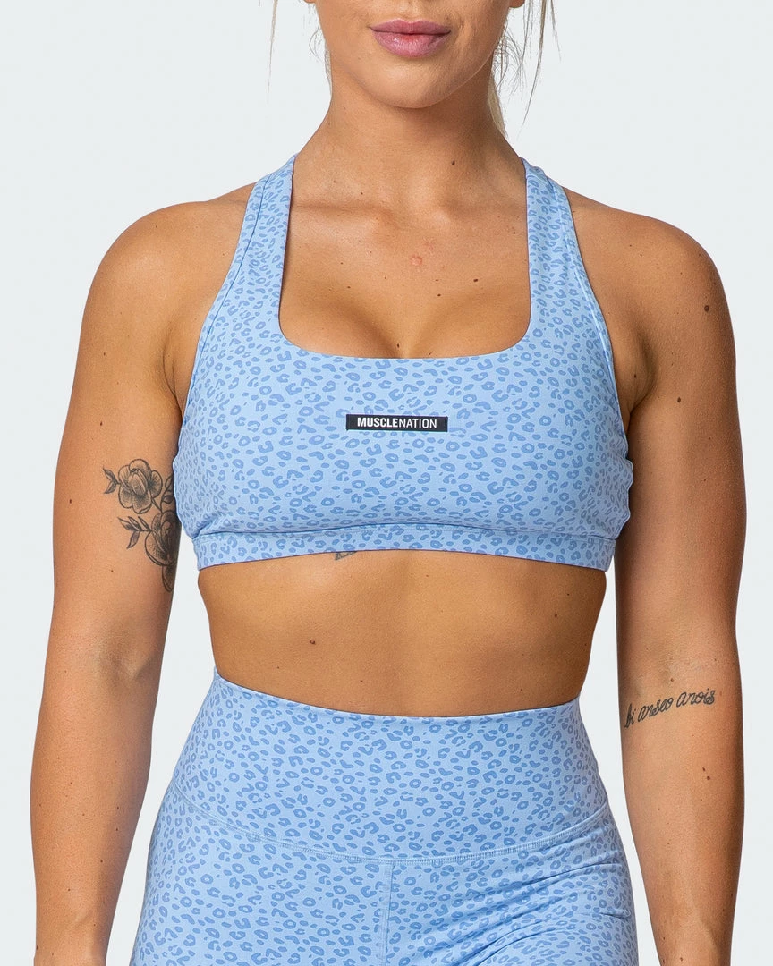 Deals 💯 Muscle Nation Flex Bra - Periwinkle Mini Cheetah Print 🎁 4 Muscle Nation Flex Bra - Periwinkle Mini Cheetah Print