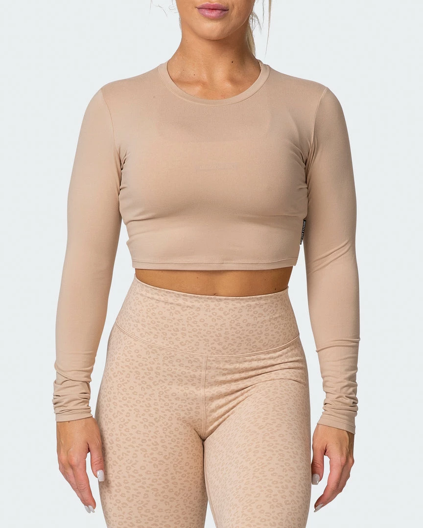 Top 10 ✔️ Muscle Nation Welcome To The Club MN Everyday Cropped Long Sleeve Top - Brown Sugar 😀 4 Muscle Nation Welcome To The Club MN Everyday Cropped Long Sleeve Top - Brown Sugar