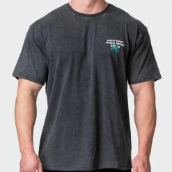 Muscle Nation Mens MN Club Oversized Vintage Tee - Washed Black