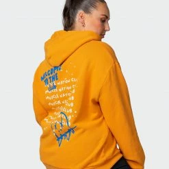 Muscle Nation Womens MN Squad Oversized Vintage Hoodie - Washed Fireball