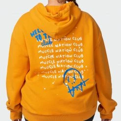 New ๐ Muscle Nation ๐ฉ Womens MN Squad Oversized Vintage Hoodie - Washed Fireball โจ 15 Muscle Nation Womens MN Squad Oversized Vintage Hoodie - Washed Fireball