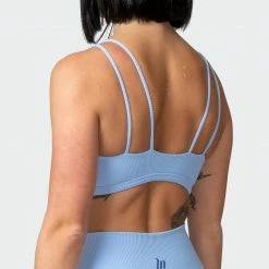 Muscle Nation Welcome To The Club All Day Rib Bralette - Periwinkle