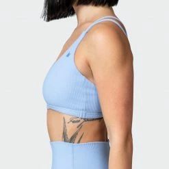 Muscle Nation Welcome To The Club All Day Rib Bralette - Periwinkle