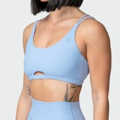 Muscle Nation Welcome To The Club All Day Rib Bralette - Periwinkle