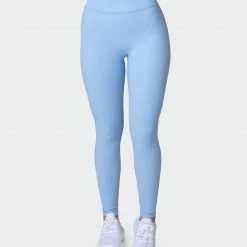 Muscle Nation Zero Rise Rib Ankle Length Leggings - Periwinkle Welcome To The Club