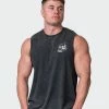Muscle Nation Mens Graffiti Tag Vintage Tank - Washed Black