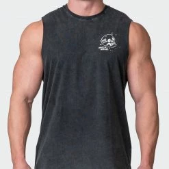 Muscle Nation Mens Graffiti Tag Vintage Tank - Washed Black