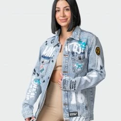 Muscle Nation Welcome To The Club Unisex Limited Edition Denim Jacket - Washed Denim