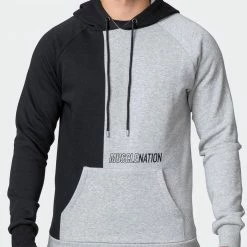 Muscle Nation Fast Break Hoodie - Light Grey Marl/Black Winter