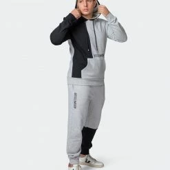 Muscle Nation Fast Break Hoodie - Light Grey Marl/Black Winter