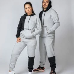 Muscle Nation Fast Break Hoodie - Light Grey Marl/Black Winter