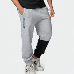 Muscle Nation Fast Break Trackies - Light Grey Marl/Black Winter