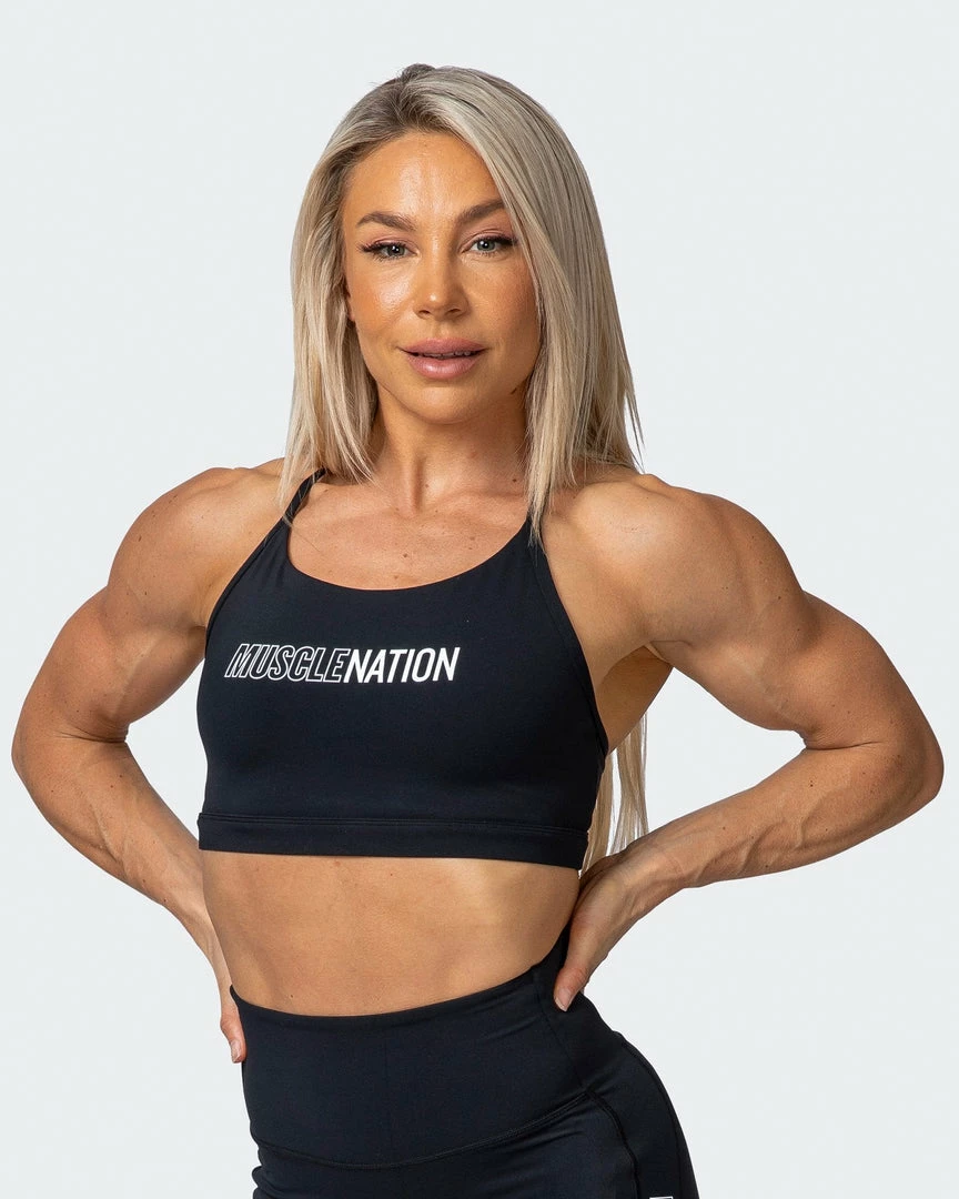 Coupon ✨ Muscle Nation Limelight Bra - Black 🔥 3 Muscle Nation Limelight Bra - Black