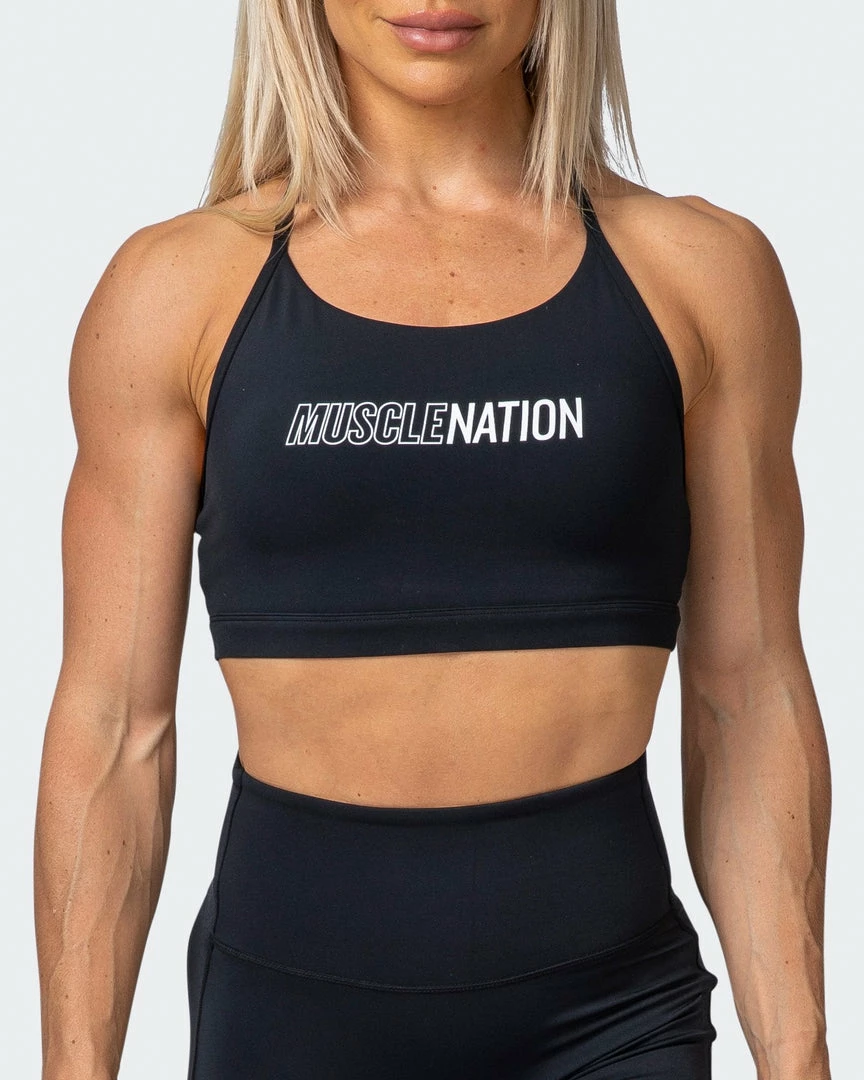 Coupon ✨ Muscle Nation Limelight Bra - Black 🔥 4 Muscle Nation Limelight Bra - Black