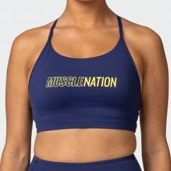 Muscle Nation Featured Limelight Bra - Indigo