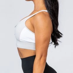 Muscle Nation Womens Locked & Loaded Bra - Grey/White